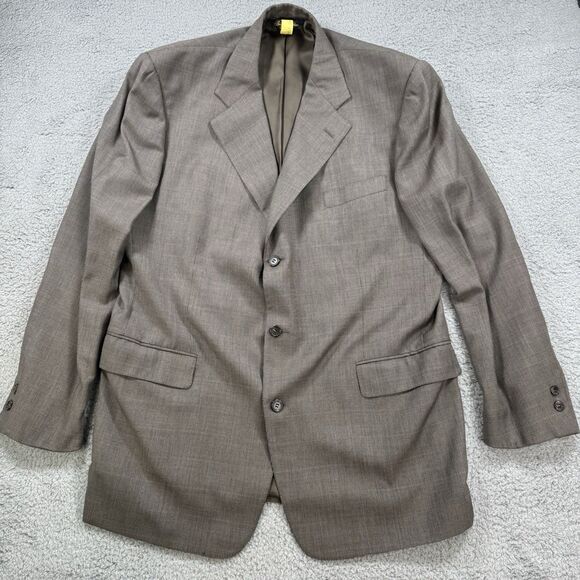 Vintage 90s Brooks Brothers Makers Brown Wool 2pc Suit 45R 40x32 USA - Picture 2 of 16